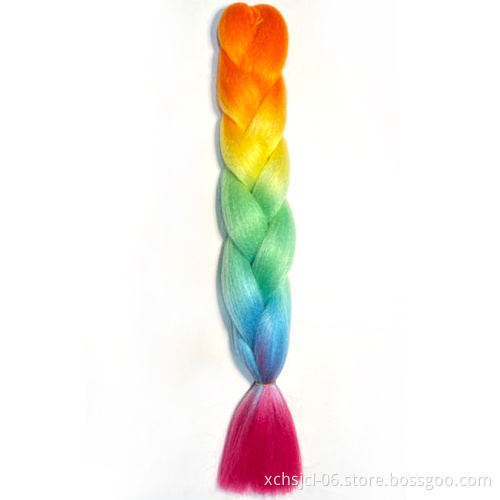 New Color Hot Sale Jumbo Braiding Hair Extensions Braiding Hair Ombre Multiple Tone Colored Synthetic Hair for Girl